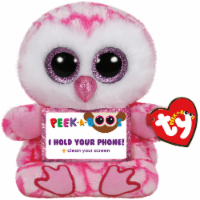 Ty Peek-A-Boos Milly Plush Owl - Pink/White Perspective: Main