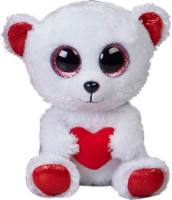 Ty Beanie Boos Cuddly Bear - White/Red Perspective: Main