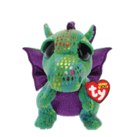 Ty Inc Cinder Dragon Plush Stuffed Animal - Green Perspective: Main