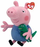 Ty Beanies George Pig Plush - Pink/Blue/Green Perspective: Main