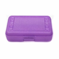 Romanoff Products 8 1/2  x 5 1/2  x 2 1/2  Pencil Box Purple Sparkle ROM60286