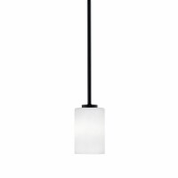 Atlas 1 Light Mini Pendant In Matte Black Finish With 4 White Muslin Glass