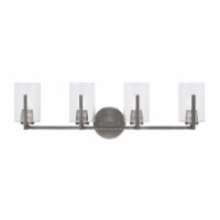 Atlas 4 Light Bath Bar In Graphite Finish With 4 Clear Bubble Glass
