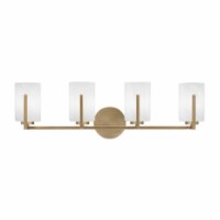 Atlas 4 Light Bath Bar In New Age Brass Finish With 4 White Marble Glass
