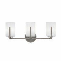 Atlas 3 Light Bath Bar In Graphite Finish With 4 White Muslin Glass