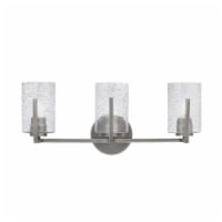 Atlas 3 Light Bath Bar In Graphite Finish With 4 Smoke Bubble Glass