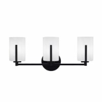 Atlas 3 Light Bath Bar In Matte Black Finish With 4 White Marble Glass