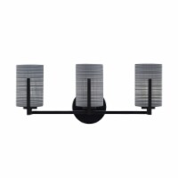 Atlas 3 Light Bath Bar In Matte Black Finish With 4 Gray Matrix Glass