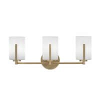 Atlas 3 Light Bath Bar In New Age Brass Finish With 4 White Muslin Glass