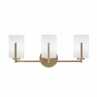 Atlas 3 Light Bath Bar In New Age Brass Finish With 4 White Marble Glass