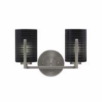 Atlas 2 Light Bath Bar In Graphite Finish With 4 Black Matrix Glass
