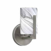 Atlas 1 Light Wall Sconce In Graphite Finish With 4 Onyx Swirl Glass