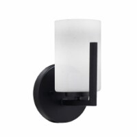 Atlas 1 Light Wall Sconce In Matte Black Finish With 4 White Muslin Glass