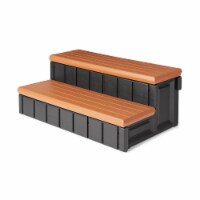 Confer 36 Inch Resin Spa and Hot Tub Steps with Storage Compartments, Redwood