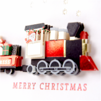 Holiday Card #39: Hallmark Signature Greeting Christmas Card (Christmas Train) Perspective: Main