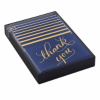 Hallmark #70 Boxed Navy and Gold Script Thank You Cards Perspective: Main
