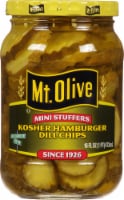 Mt Olive Mini Stuffers Kosher Hamburger Dill Chip Pickles Perspective: Main