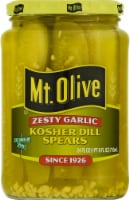Mt. Olive Zesty Garlic Kosher Dill Spears Pickles Perspective: Main