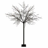 Northlight 8' Multi-Function LED Lighted Cherry Blossom Flower Tree - Pure White Lights Perspective: Main