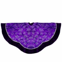 Northlight 48 Purple and Silver Glittered Floral Christmas Tree Skirt