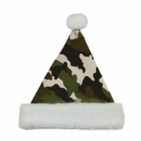 Northlight 21  Green and White Camouflage Unisex Adult Christmas Santa Claus Hat Costume