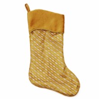 Northlight 20  Silver and Gold Glitter Striped Shadow Cuff Christmas Stocking