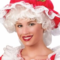 Fun World 8 Mrs. Santa Claus Curly Christmas Wig Women Costume Accessory - One Size