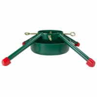 Jack Post 29.5 Green and Red Christmas Tree Stand Real Live Trees Up to 12' Tall