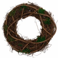 Northlight 13 Green and Brown Moss and Twig Artificial Spring Wreath - Unlit Perspective: Main
