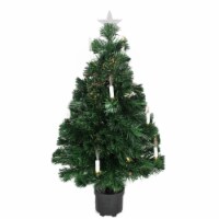 DAK 3' Pre-Lit Potted Medium Artificial Christmas Tree with Candles - Multi Color Lights