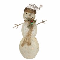 Northlight 43 Lighted White and Gold Snowman Outdoor Christmas Decoration