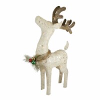 Northlight 37 White and Brown Lighted Sparkling Standing Reindeer Outdoor Christmas Decor