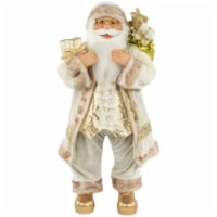 Northlight 24  White and Ivory Santa Claus with Gift Bag Christmas Figure