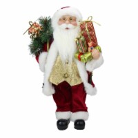 Northlight 16 Red and White Traditional Holly Berry Standing Santa Claus Christmas Figure