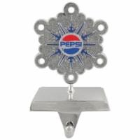 Northlight 6.5 Silver and Blue PEPSI Snowflake Christmas Stocking Holder