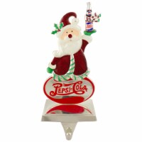 Northlight 9.75  Silver Plated Pepsi-Cola Santa Claus Christmas Stocking Holder