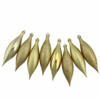 Northlight 8ct Vegas Gold Shatterproof 4-Finish Finial Drop Christmas Ornaments 5.5