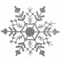 Northlight 12 count Silver Glitter Christmas Snowflake Ornaments 6.25