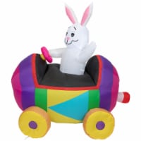 Northlight 4' Inflatable Easter Bunny Driving an Egg Car Outdoor Decoration