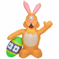 Northlight 48 Inflatable Lighted Easter Bunny with Egg Outdoor Decoration
