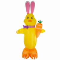 Northlight 6' Yellow and Orange Inflatable Lighted Chick with Carrot Easter Outdoor Decor