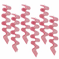 Northlight 6ct Red and White Striped Ribbon Candy Christmas Ornaments 5.75 Perspective: Main