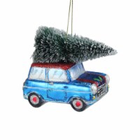 Northlight 4 Blue Station Wagon Hauling Home the Holiday Tree Christmas Ornament