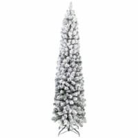 Northlight Pencil Flocked Pine Artificial Christmas Tree - 6' - Unlit Perspective: Main