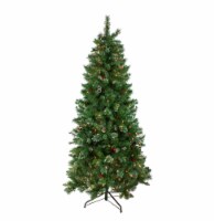 Northlight 7.5' Pre-Lit Medium Mixed Pine Glittered Artificial Christmas Tree - Clear Lights