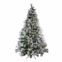 Northlight 7.5' Pre-Lit LED Lights Flocked Victoria Pine Artificial Christmas Tree - Perspective: Main