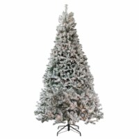 Northlight 12' Pre-Lit Heavily Flocked Pine Medium Artificial Christmas Tree - Clear Lights Perspective: Main