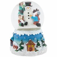 Northlight 5.75 Children Building Snowman Musical Christmas Snow Globe