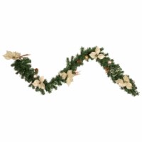 Northlight 6' x 9 Poinsettia and Pinecone Artificial Christmas Garland, Unlit