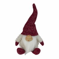 Northlight 15 Textured Red and White Chubby Smiling Gnome Plush Table Top Christmas Figure